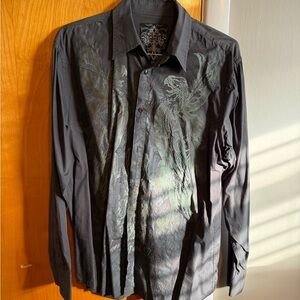 Roar Black Shirt with Intricate Design